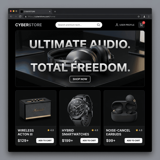 Cyberstore eCommerce Custom Website