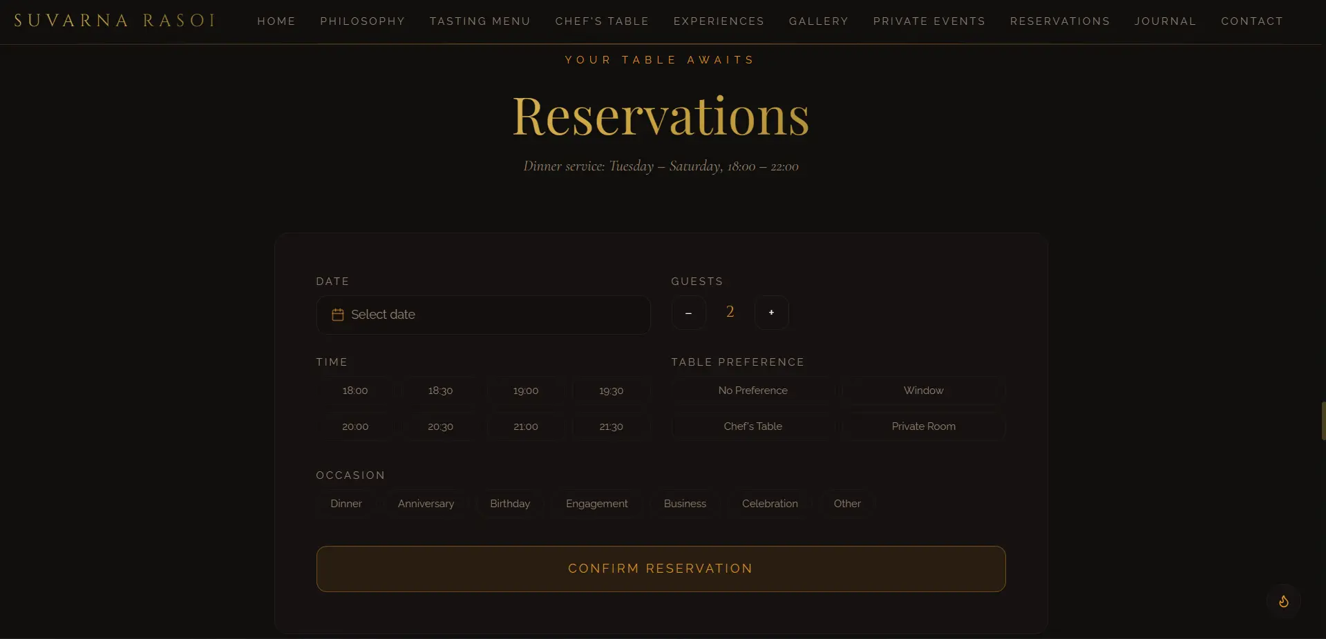 Reservation Section